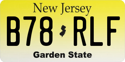 NJ license plate B78RLF