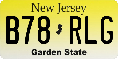 NJ license plate B78RLG