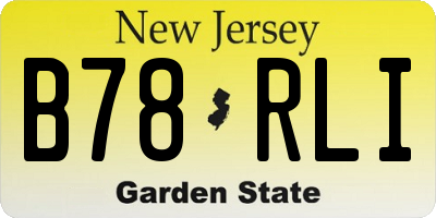 NJ license plate B78RLI