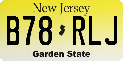 NJ license plate B78RLJ
