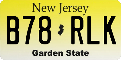 NJ license plate B78RLK