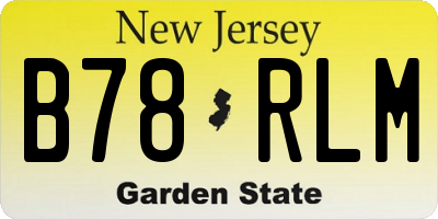 NJ license plate B78RLM