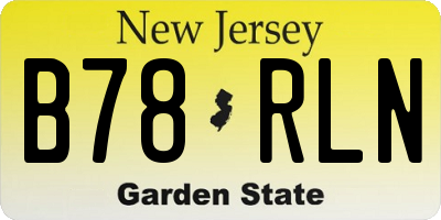 NJ license plate B78RLN