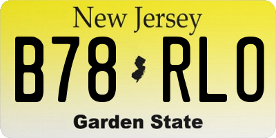NJ license plate B78RLO