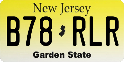 NJ license plate B78RLR