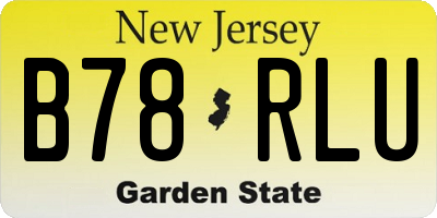 NJ license plate B78RLU