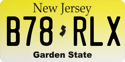 NJ license plate B78RLX
