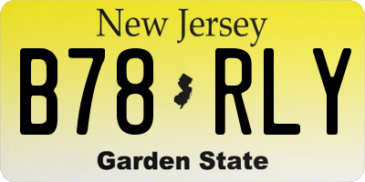 NJ license plate B78RLY