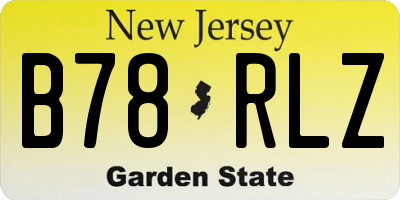 NJ license plate B78RLZ