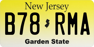 NJ license plate B78RMA