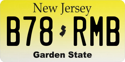 NJ license plate B78RMB