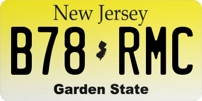 NJ license plate B78RMC