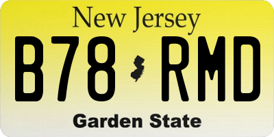 NJ license plate B78RMD