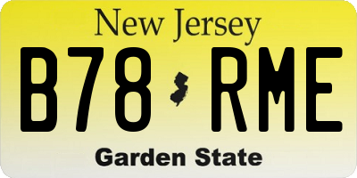 NJ license plate B78RME