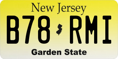 NJ license plate B78RMI