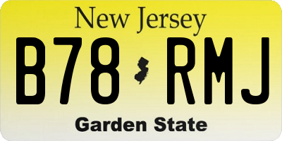 NJ license plate B78RMJ