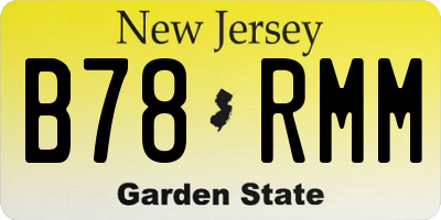NJ license plate B78RMM