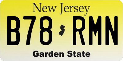 NJ license plate B78RMN
