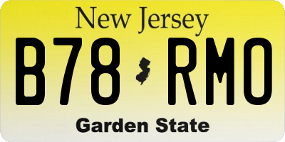 NJ license plate B78RMO