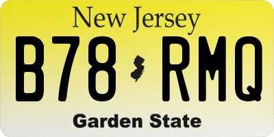 NJ license plate B78RMQ