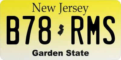 NJ license plate B78RMS
