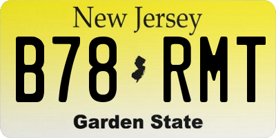 NJ license plate B78RMT
