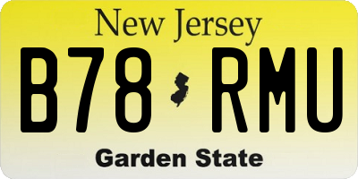 NJ license plate B78RMU