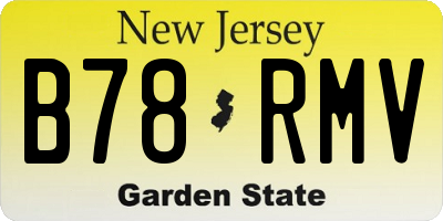 NJ license plate B78RMV