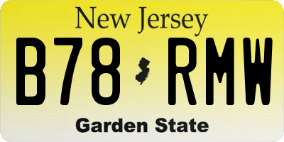 NJ license plate B78RMW