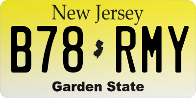 NJ license plate B78RMY