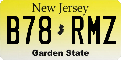 NJ license plate B78RMZ