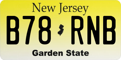 NJ license plate B78RNB