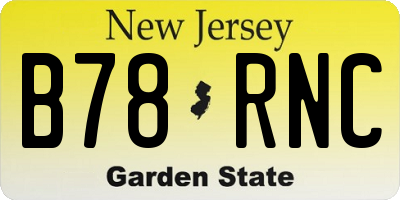 NJ license plate B78RNC