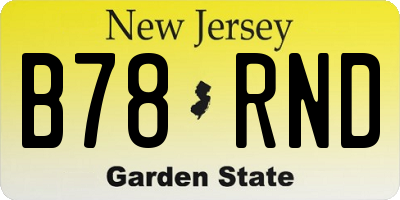 NJ license plate B78RND