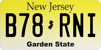 NJ license plate B78RNI