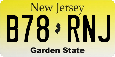 NJ license plate B78RNJ
