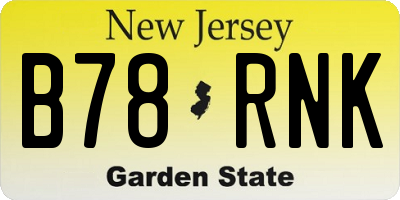 NJ license plate B78RNK