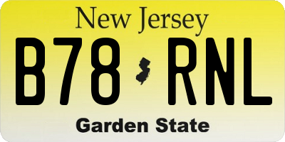 NJ license plate B78RNL