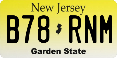 NJ license plate B78RNM