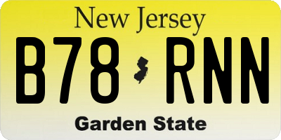 NJ license plate B78RNN