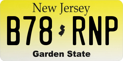 NJ license plate B78RNP