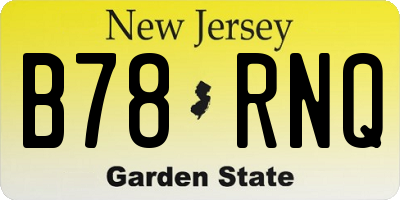 NJ license plate B78RNQ