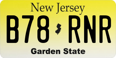 NJ license plate B78RNR