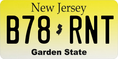 NJ license plate B78RNT