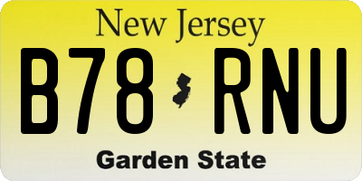 NJ license plate B78RNU
