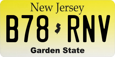NJ license plate B78RNV