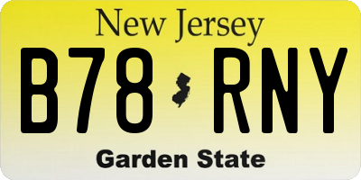 NJ license plate B78RNY