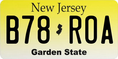 NJ license plate B78ROA
