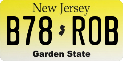 NJ license plate B78ROB