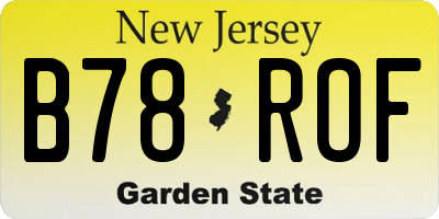 NJ license plate B78ROF